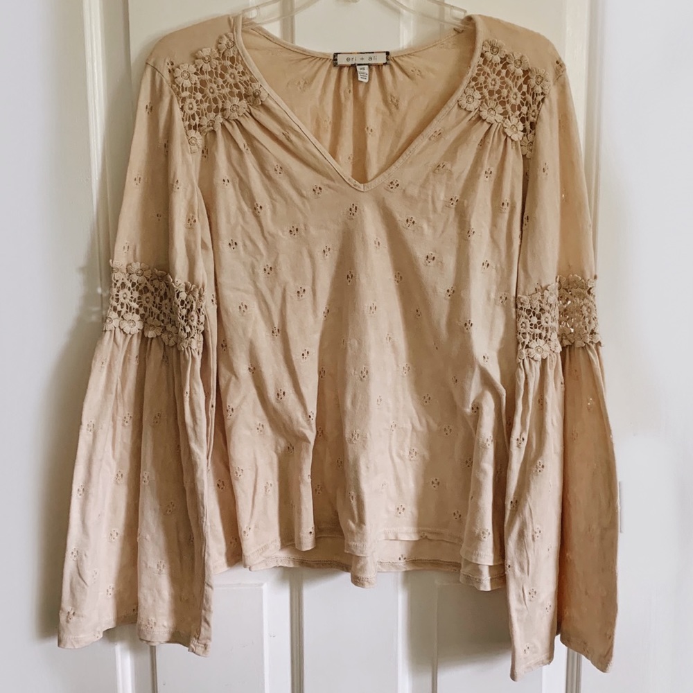 Anthropologie Eri + Ali Calvin Bell Sleeve Blouse